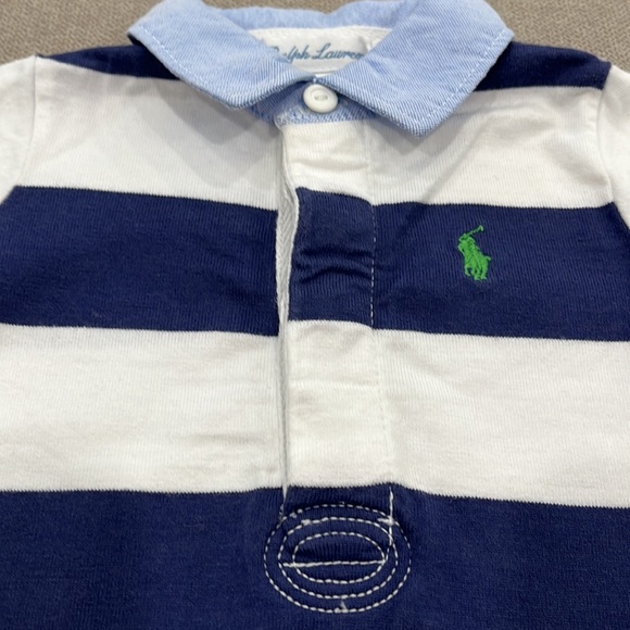 BABY BOYS STRIPED COTTON COVERALL 6M - Picture 3 of 5